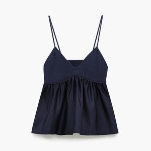 Navy Ruffle Crop Cami Top – Extra-Small – New with Tag